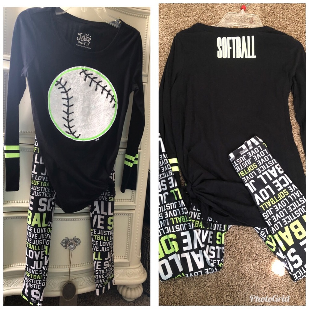 Black blouse and pants with letters